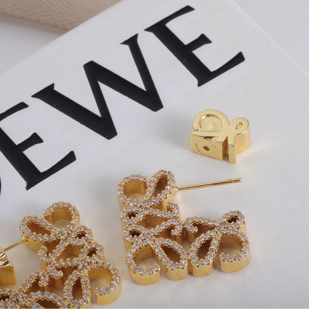Loewe Elegant Gold Script Earrings - image 2